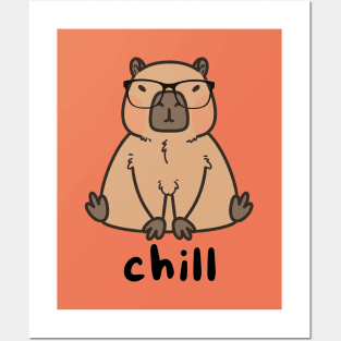 Chill Capybara Wearing Glasses Posters and Art